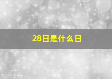 28日是什么日