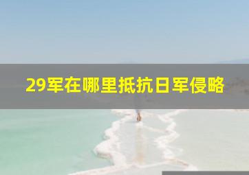 29军在哪里抵抗日军侵略