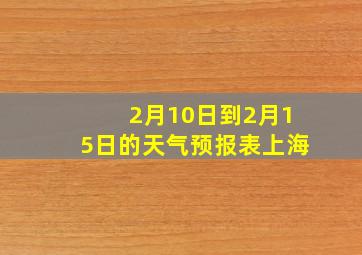 2月10日到2月15日的天气预报表上海