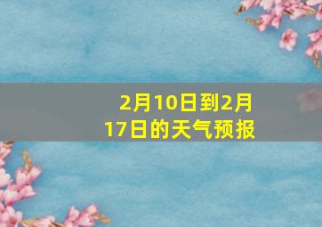 2月10日到2月17日的天气预报