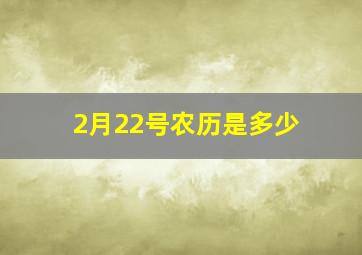 2月22号农历是多少