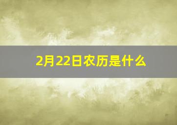 2月22日农历是什么