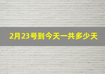 2月23号到今天一共多少天