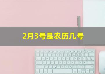 2月3号是农历几号