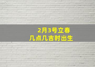 2月3号立春几点几吉时出生