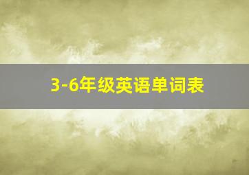 3-6年级英语单词表