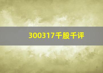 300317千股千评