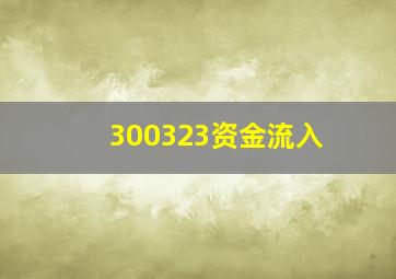 300323资金流入