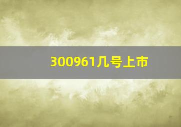 300961几号上市