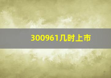 300961几时上市