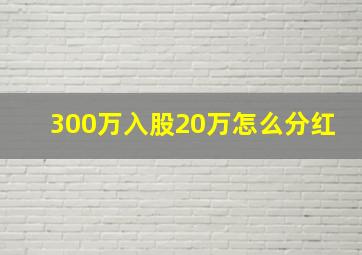 300万入股20万怎么分红