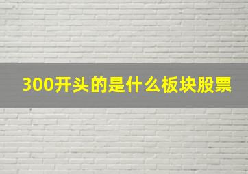 300开头的是什么板块股票