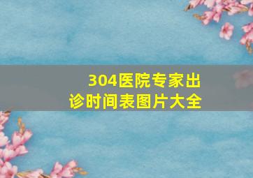 304医院专家出诊时间表图片大全