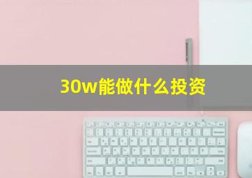 30w能做什么投资