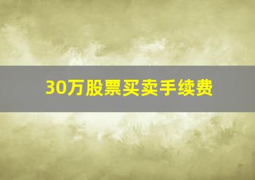 30万股票买卖手续费