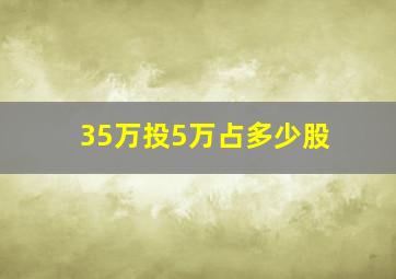 35万投5万占多少股