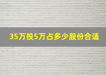 35万投5万占多少股份合适