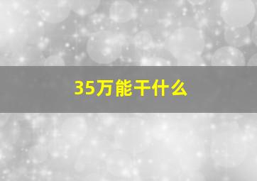 35万能干什么