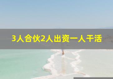 3人合伙2人出资一人干活