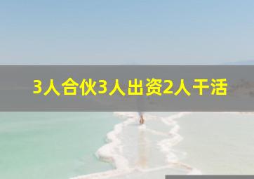 3人合伙3人出资2人干活