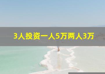 3人投资一人5万两人3万