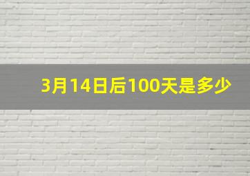 3月14日后100天是多少