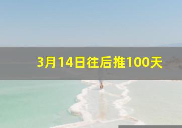 3月14日往后推100天