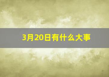 3月20日有什么大事