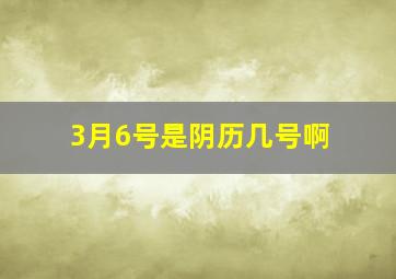 3月6号是阴历几号啊