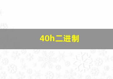 40h二进制