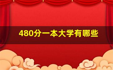 480分一本大学有哪些