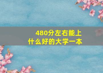 480分左右能上什么好的大学一本