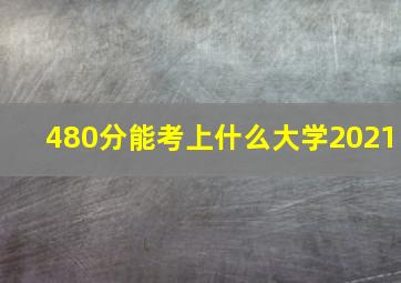 480分能考上什么大学2021