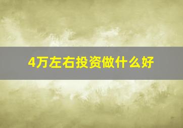 4万左右投资做什么好