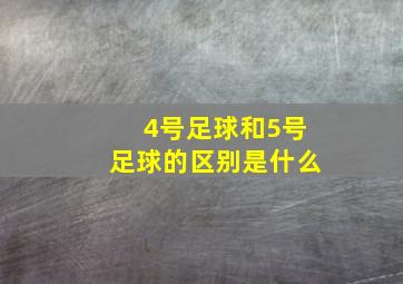 4号足球和5号足球的区别是什么