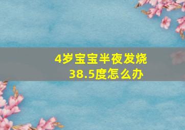 4岁宝宝半夜发烧38.5度怎么办