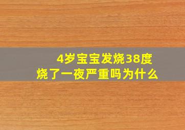 4岁宝宝发烧38度烧了一夜严重吗为什么