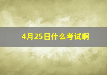 4月25日什么考试啊