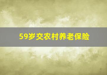 59岁交农村养老保险