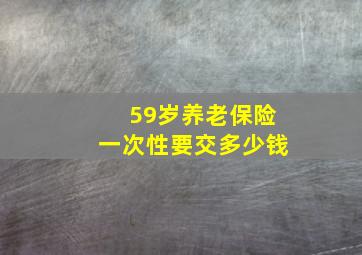 59岁养老保险一次性要交多少钱