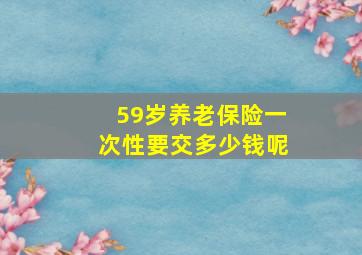 59岁养老保险一次性要交多少钱呢