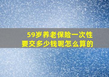 59岁养老保险一次性要交多少钱呢怎么算的