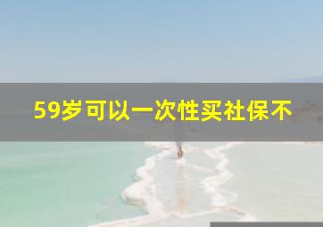 59岁可以一次性买社保不