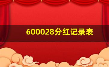 600028分红记录表