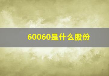 60060是什么股份