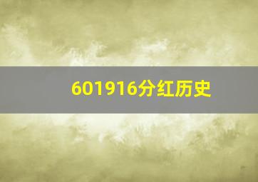 601916分红历史