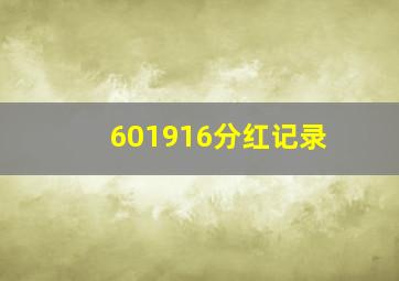 601916分红记录