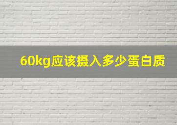 60kg应该摄入多少蛋白质