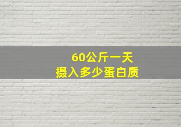 60公斤一天摄入多少蛋白质