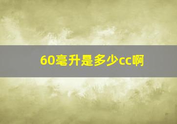 60毫升是多少cc啊